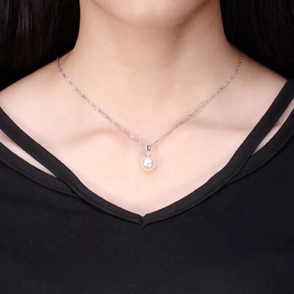 10mm South Sea Shell Pearl S925 Necklace - Picture 4 of 7